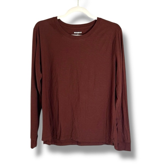 Bombas Maroon Cotton Long Sleeve Tee Size Large - Picture 1 of 3